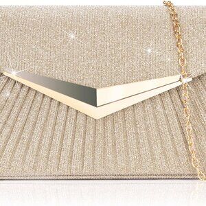 Women's Evening Handbags, Sparkly Pleated Evening Purse, Elegant Sequins Clutch